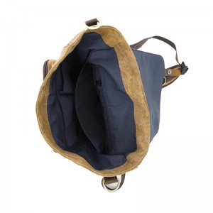 19SC-7909D zamykany na suwak przedział komputerowy skórzana klapa brezentowy plecak męski