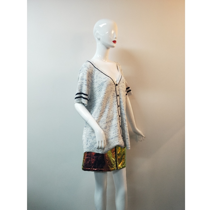 JASNY SZARY V-NECK CARDIGAN RLWS0037F