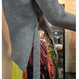 SZARY SWETER SZKLANY BOCZNY RLWS0038F