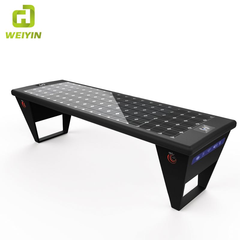 Inteligentna ławka do mebli ogrodowych na zewnątrz zasilana energią słoneczną do ładowania telefonu komórkowego
