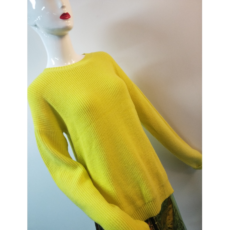 ŻÓŁTY BLUZA Z KRÓTKIM RĘKAWEM RLWS0070F
