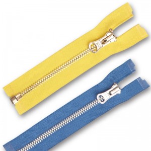 metalowy zamek błyskawiczny wykończony na zamek błyskawiczny metalowy zamek zamknięty koniec i otwarty koniec na dwa sposoby 3