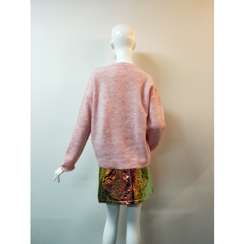 RÓŻOWY CARTOON PRINT SWEATER RLWS0081F