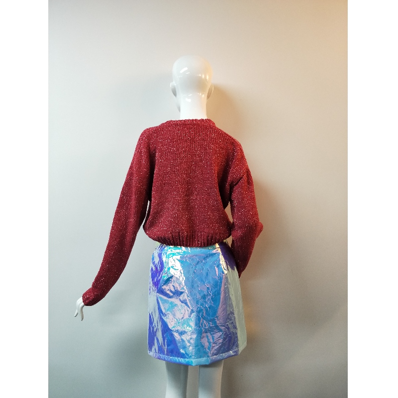 CZERWONY KRÓTKI SWETER RLWS0093F