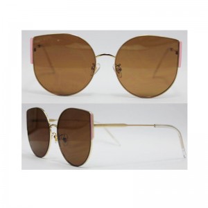 Hurtownia niestandardowych logo Metalowe okulary przeciwsłoneczne Kobiety Big Cat Eyes Frame