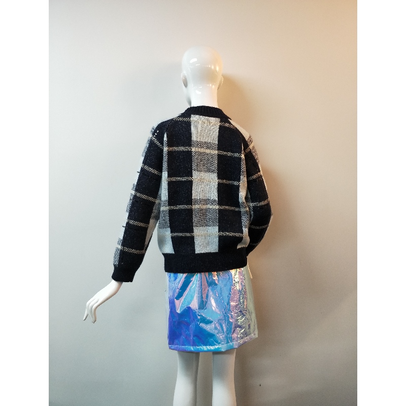 BLACK CHECK SWEATER RLWS0115F