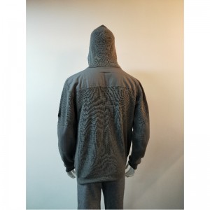 SZARY SWETER Z KAPTUREM RLMS0004F