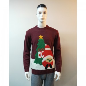 SWETER KREMOWY BURGENDY RLMS0006F