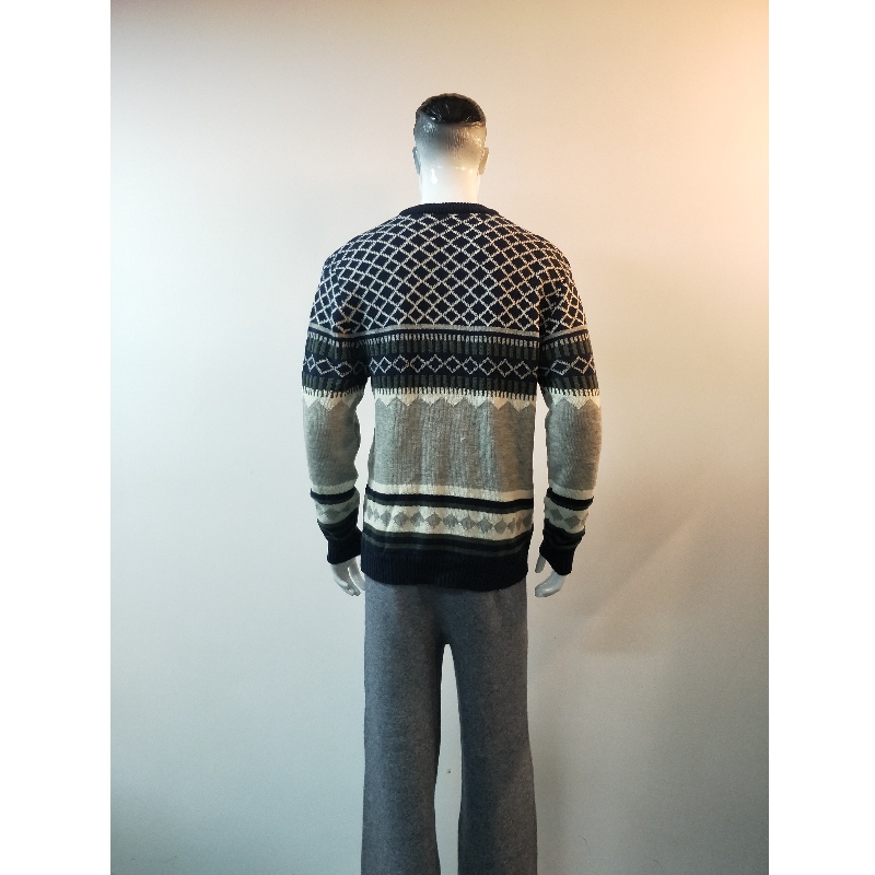 GRANATOWY SWETER Z KRÓTKIM RĘKAWEM RLMS0031F