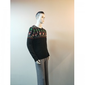 BLACK CARTOON PRINT SWEATER RLMS0052F