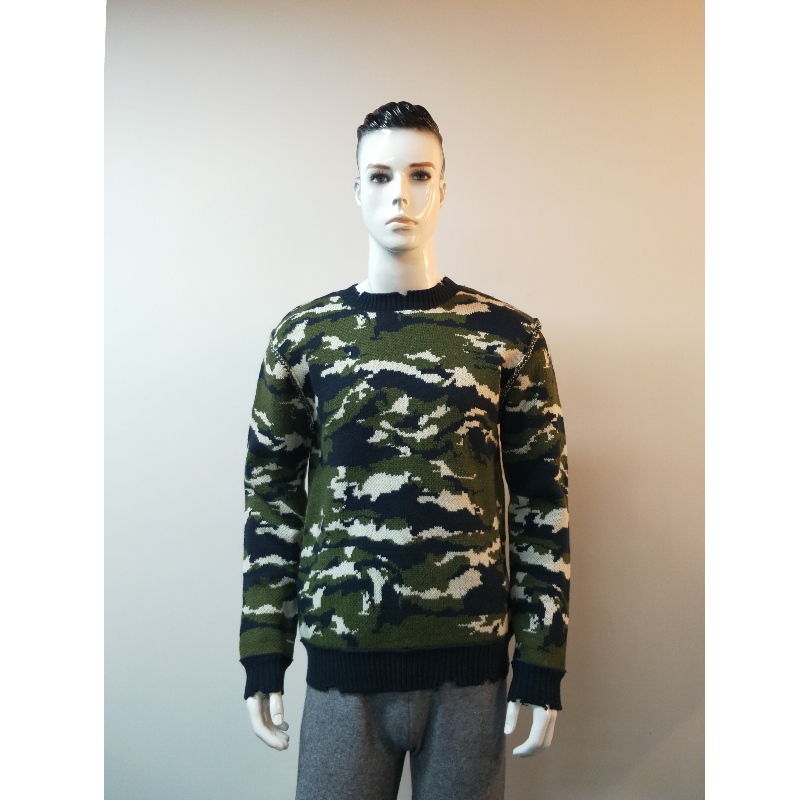 SWETER DRUKOWANY CAMO RLMS0007F