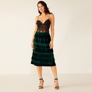 Wysoka jakość Deep V Women Ladies Casual Sexy Chiffon Ruffle Camisole