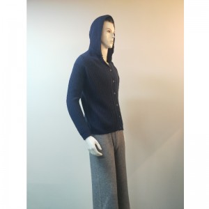 GRANATOWY KAPTUR KARDIGAN RLMS0079F