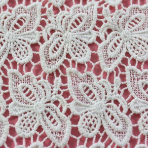 Nowa bawełniana tkanina włoskiej koronki piękne rozpuszczalne w wodzie tkaniny motylkowe na odzież