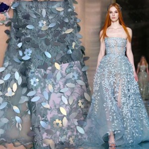 Tanie tkaniny z cekinami i koralikami do ubrań ślubnych w Azji