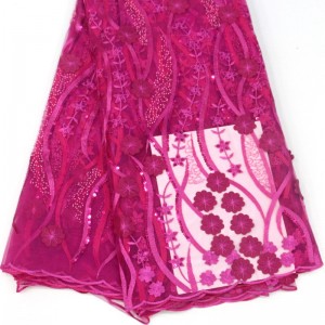 3d kwiat koronki z cekinami wysokiej jakości afryki francuski koronki tkaniny na wesele hafty koronki tkaniny netto