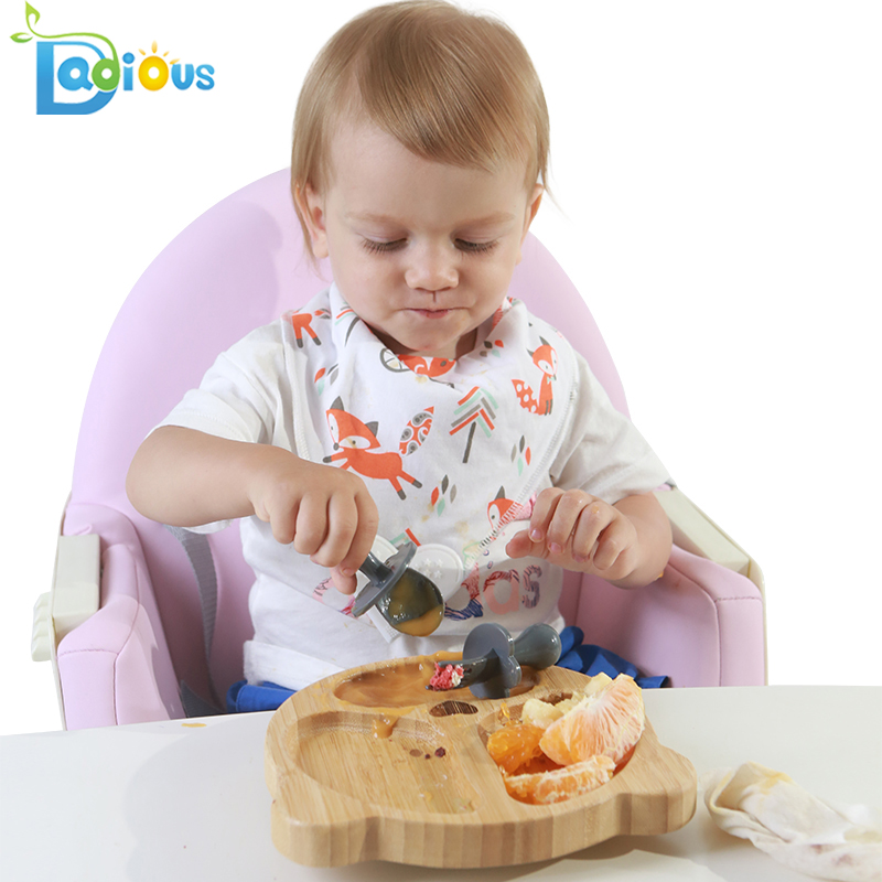 Best Seller First Self Feeding Naczynia dla niemowląt Short Toddler Spoon Food Grade PP Spoon and Forks for Baby Training