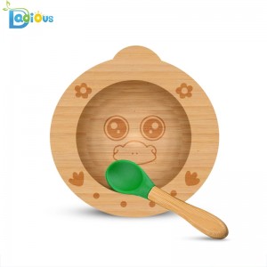 Akcesoria do karmienia dziecka Bambusowa płyta ssąca Baby BPA Free Baby Bamboo Spoon Płyty ssące dla małych dzieci Bambus
