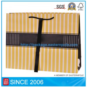 Luksusowa torba papierowa Lily Pink z zamknięciem na wstążkę