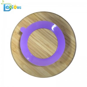 Food Grade Silicone Sucker BPA Free Silikonowe ssanie do płyty Bamboo Non-slip Bamboo Bowl z Stay Ring Suction Ring