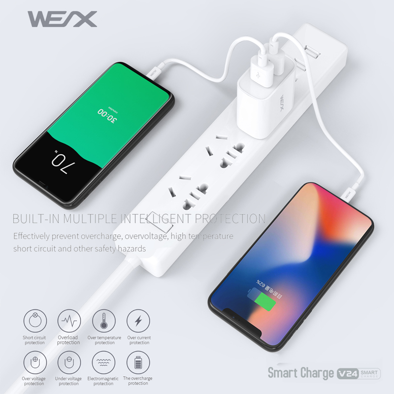 WEX V24 ładowarka ścienna, ładowarka USB, szybka ładowarka, ładowarka podwójny port