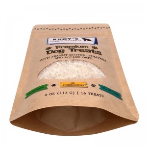 Laminujący zamek błyskawiczny papier pakowy stań woreczki z okienkiem na przysmaki dla psów