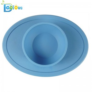 Zestaw do karmienia dzieci Food Grade Silicone Bowl Jednoczęściowa podkładka silikonowa Miska do ssania dla niemowląt