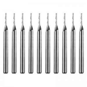 Frezy z węglika spiekanego, Frezy z podwójnym rowkiem Frezy spiralne z węglika spiekanego, płaskie Frezy CNC Router Bit 1 mm Średnica cięcia.