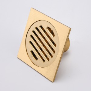 Złoty dostawca wstawka z płytek mosiężnych prysznic podłogowy łapacz włosów odpływ