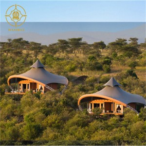 Fabrycznie prefabrykowany luksusowy materiał PVDF ze stali Konstrukcja stalowa namiot hotelowy