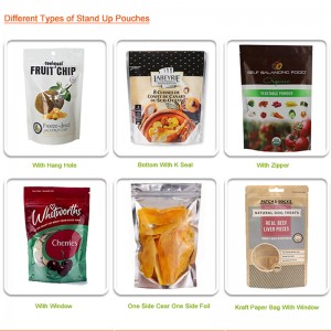 Dostawcy z Chin na zamówienie z nadrukiem plastikowym woreczkiem stojącym, cukierkiem lub cukrem lub przekąskami używają mylarowych torebek zsypowych, doypacka do żywności