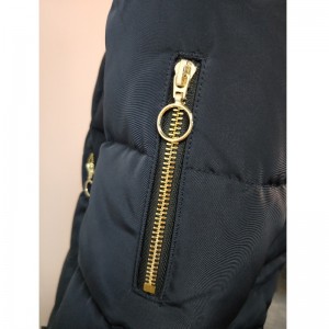 GRANATOWA KURTKA Z WYSOKIM KOŁNIERZEM RLMPC0003