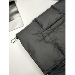 CZARNA PIKOWANA KURTKA Z PUFFERA RLMPC0016N