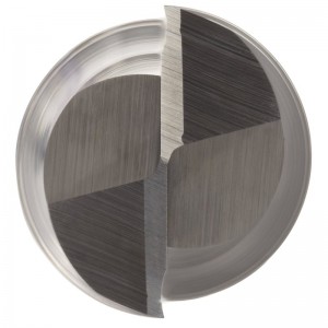 Frez z węglików spiekanych z czworokątnym końcem, calowy, niepowlekane (jasne) wykończenie, obróbka zgrubna i wykańczająca, spirala 30 stopni, 2 rowki, długość całkowita 4 \