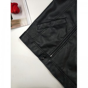 MĘSKA CZARNA KURTKA BIKEROWA PU RLMPJ0001