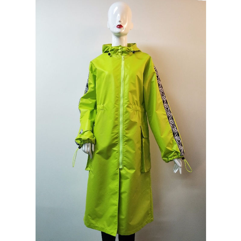 KURTKA DAMSKA FLUORESCENCYJNA ZIELONA LONGLINE WINDBREAK RLWJ0009