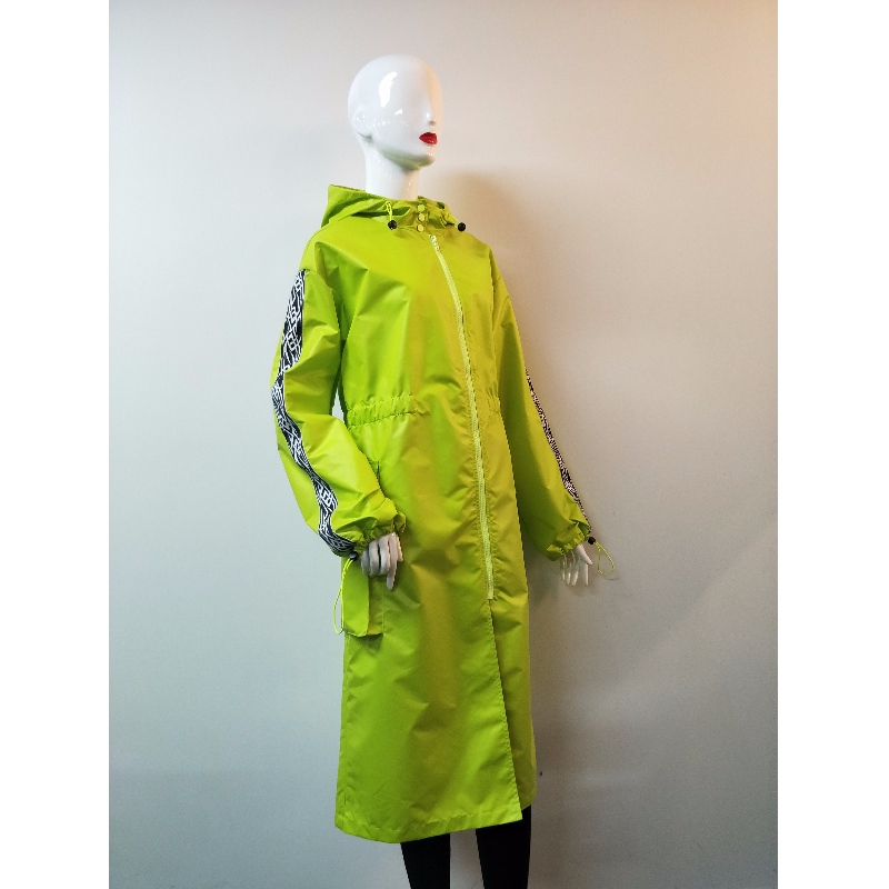 KURTKA DAMSKA FLUORESCENCYJNA ZIELONA LONGLINE WINDBREAK RLWJ0009