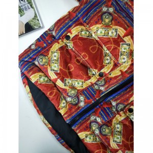 KOLOROWY PŁASZCZ Z NADRUKIEM DAMSKIM RLWC0002