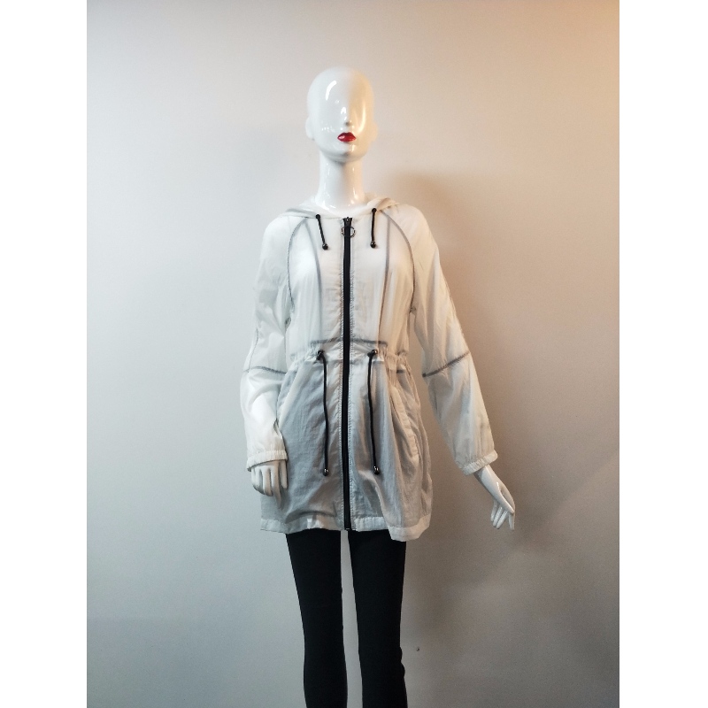 BIAŁA KURTKA WINDBREAKER DAMSKA RLWWJ0001