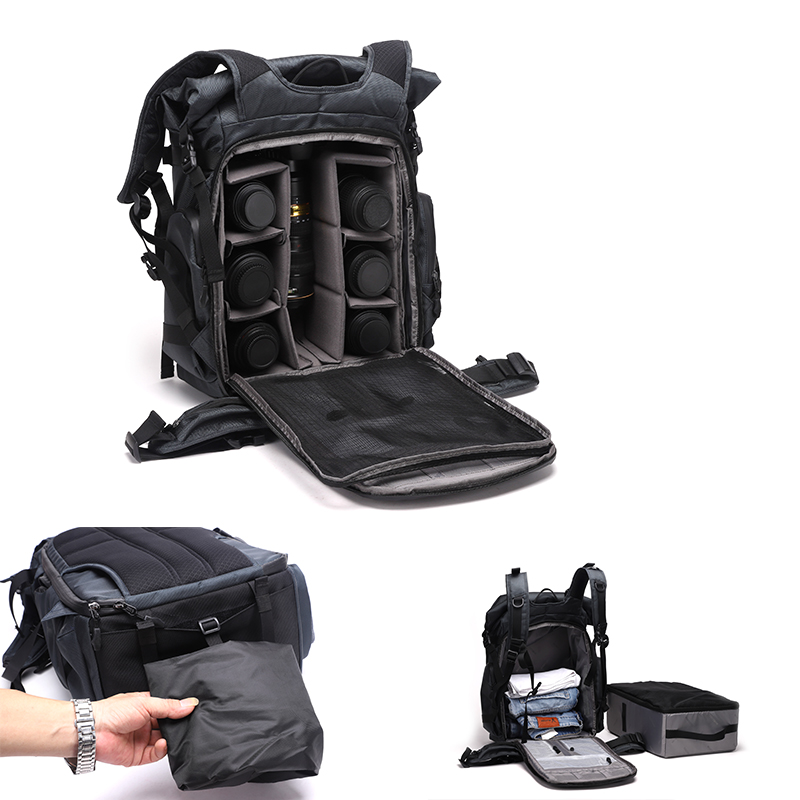 Diat BRTMH300 Zewnętrzna torba na aparat o dużej pojemności, podróżny, wodoodporny plecak na aparat DSLR