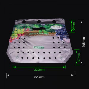 Ekologiczna torba z tworzywa sztucznego z nadrukiem z winogron z otworami wentylacyjnymi