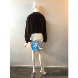 BRĄZOWY KRÓTKI PŁASZCZ DAMSKI RLWF0001