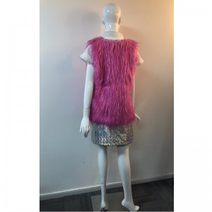 MAGENTA SHAGGY GILET DAMSKI RLWF0023