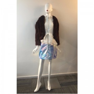 KURTKA FUTRO Z DAMSKICH FUTRA W BRĄZOWE RLWF0027