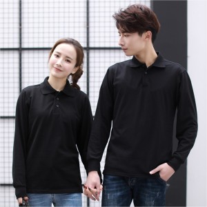 # Bawełniane koszulki polo z golfem z długim rękawem o regularnym kroju