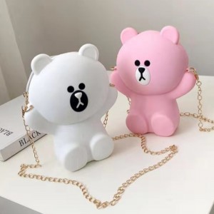 Silikonowa torba z kreskówek dziewczyna torba śliczna silikonowa torba na telefon komórkowy niedźwiedź osobowości pojedynczy ukośny tornister torba na ramię