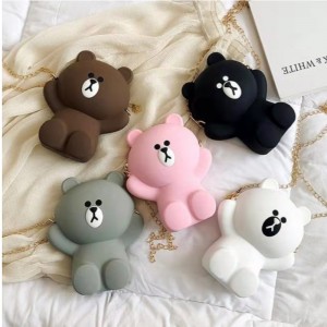 Silikonowa torba z kreskówek dziewczyna torba śliczna silikonowa torba na telefon komórkowy niedźwiedź osobowości pojedynczy ukośny tornister torba na ramię