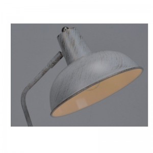 Lampa stołowa z metalową funkcją regulacji klosza i białym szczotkowanym złotem