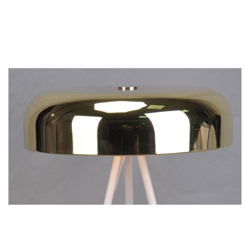 Statywowa lampa stołowa z metalowym kloszem