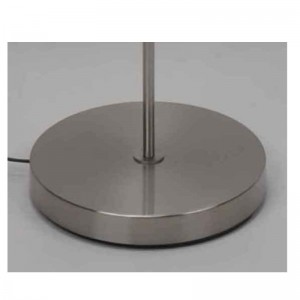 Nowoczesna lampa podłogowa z abażurem z tkaniny, czarny abażur w środku złota